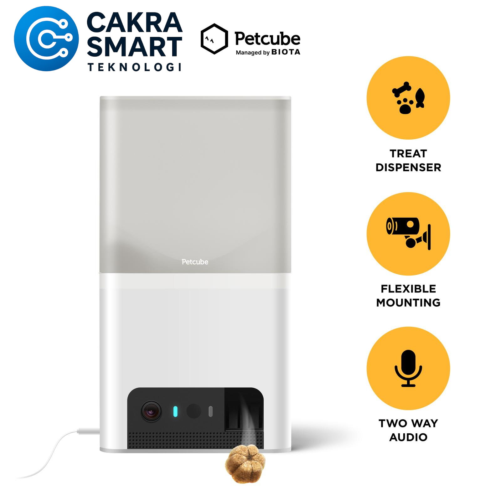 BIOTA X PETCUBE Bites 2 Lite - Smart Pet Camera With Snack Dispenser